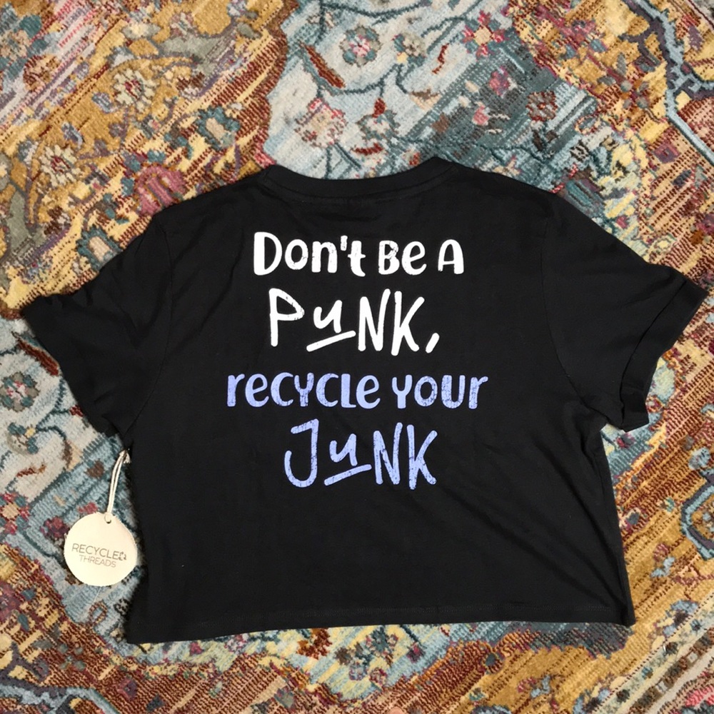 Recycle Threads | NWT Recycle Your Junk Crop Top